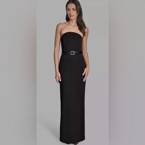 NWT BCBG Scuba Women's Strapless Belted Maxi Dress